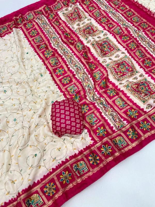 Vastrangan sas bahu bandhani saree buy wholesale clothes online